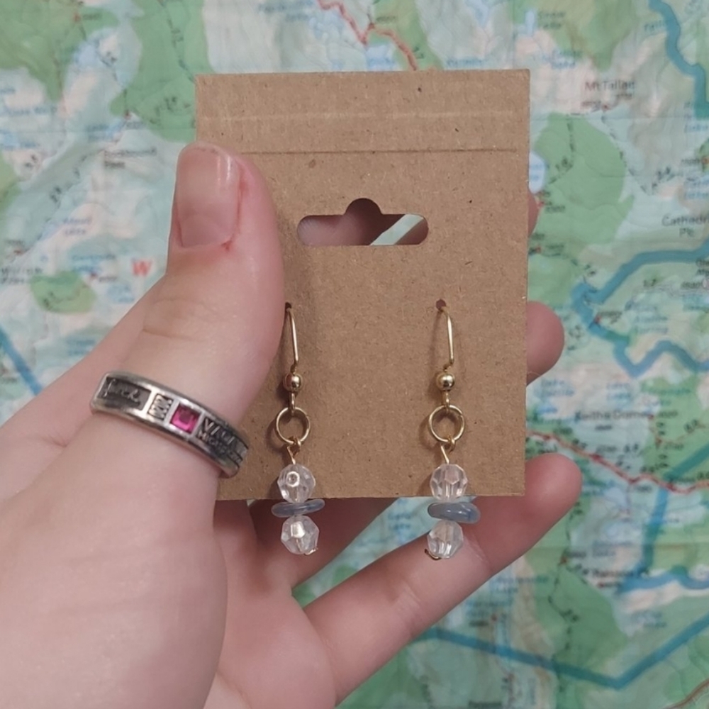 Handmade blue crystal earrings
